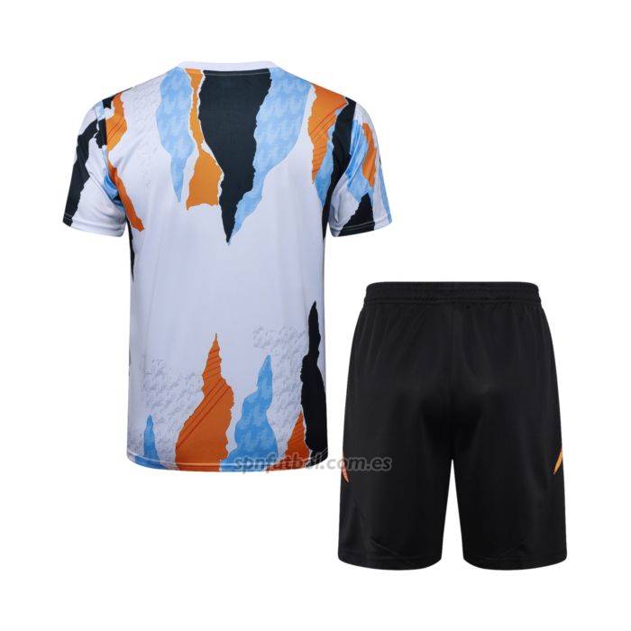 Chandal del Real Madrid Manga Corta 2024-2025 Blanco y Amarillo - Pantalon Corto